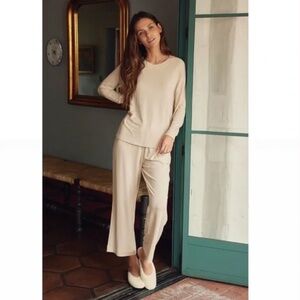 LAKE lounge pajamas relax sweatshirt and pants set birch NWOT